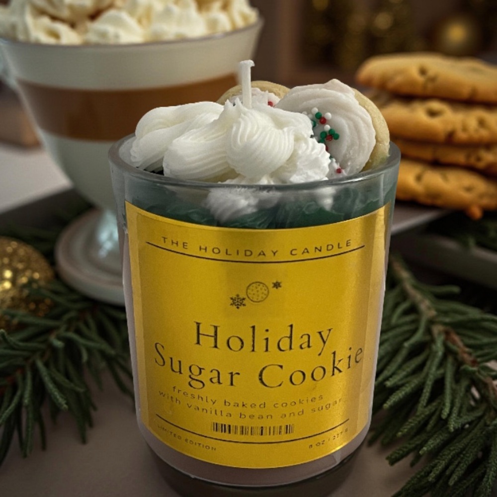 🍪 Holiday Sugar Cookie Candle 8oz – Handmade Dessert Candle